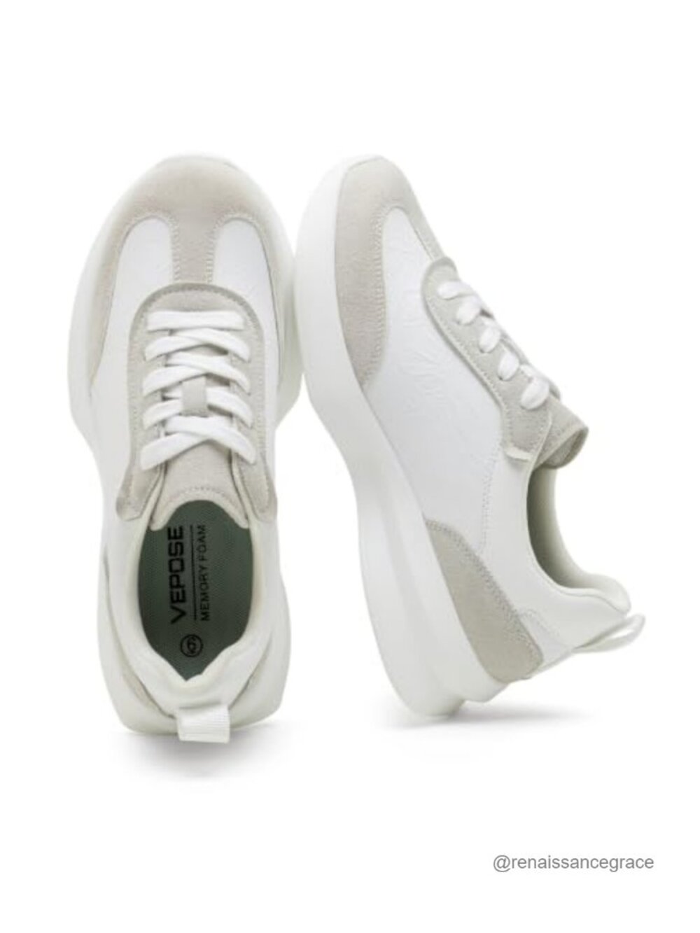 Women's Retro Platform Sneakers Lightweight Lace Up Walking Shoes with Memory